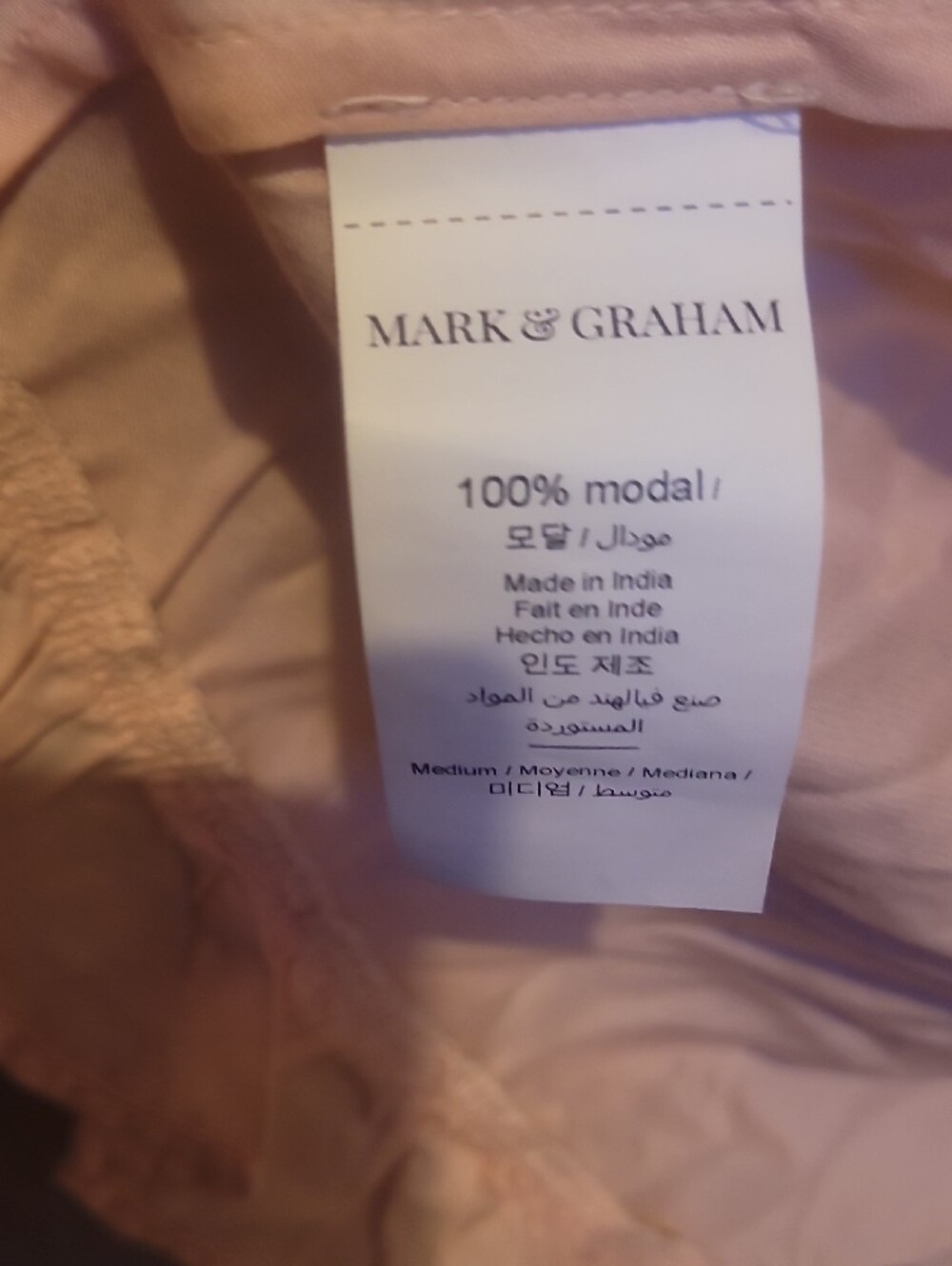 Mark & Graham Satin Ruffle-Trim Robe in Blush - Picture 3 of 6